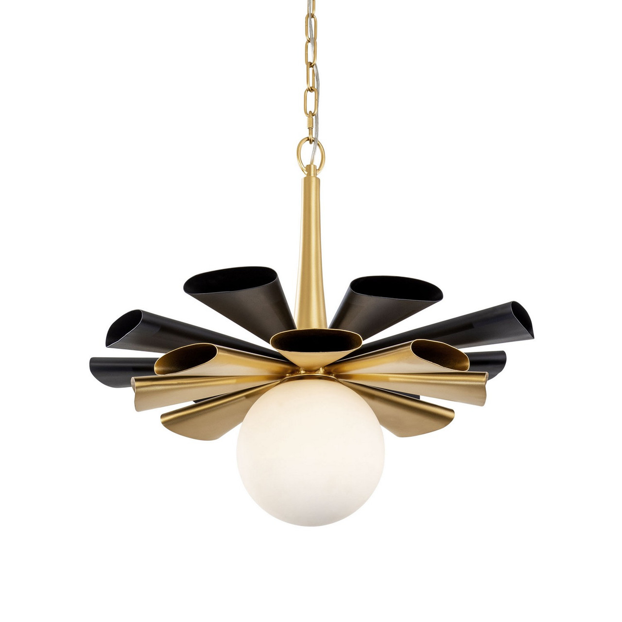 Daphne One Light Pendant in Matte Black/French Gold (137|372P01LMBFG)